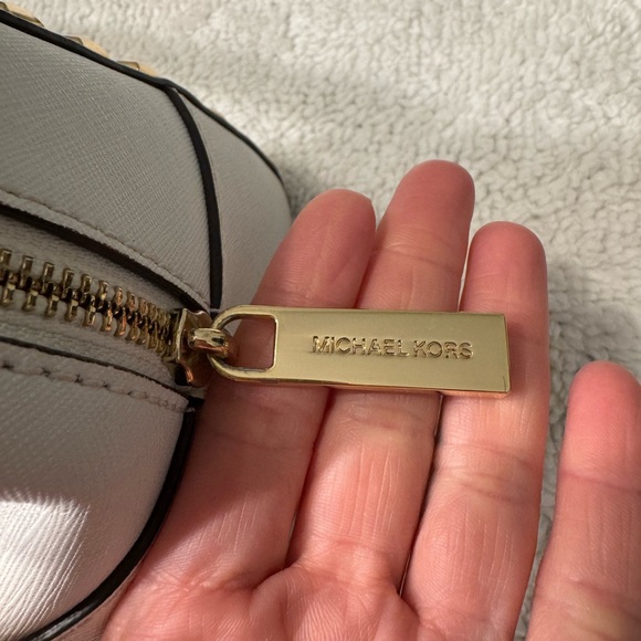 Michael Kors White Satchel with Gold Accents and Studs - Picture 5 of 6